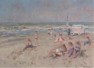 Adriaan Cornelis van Noort - Beach scene, Zandvoort