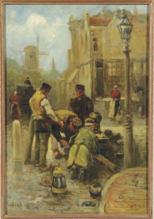 Adriaan De La Rivière - At work in the street