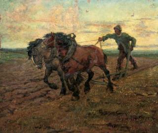 Adriaan Herman Gouwe - Ploughing the field