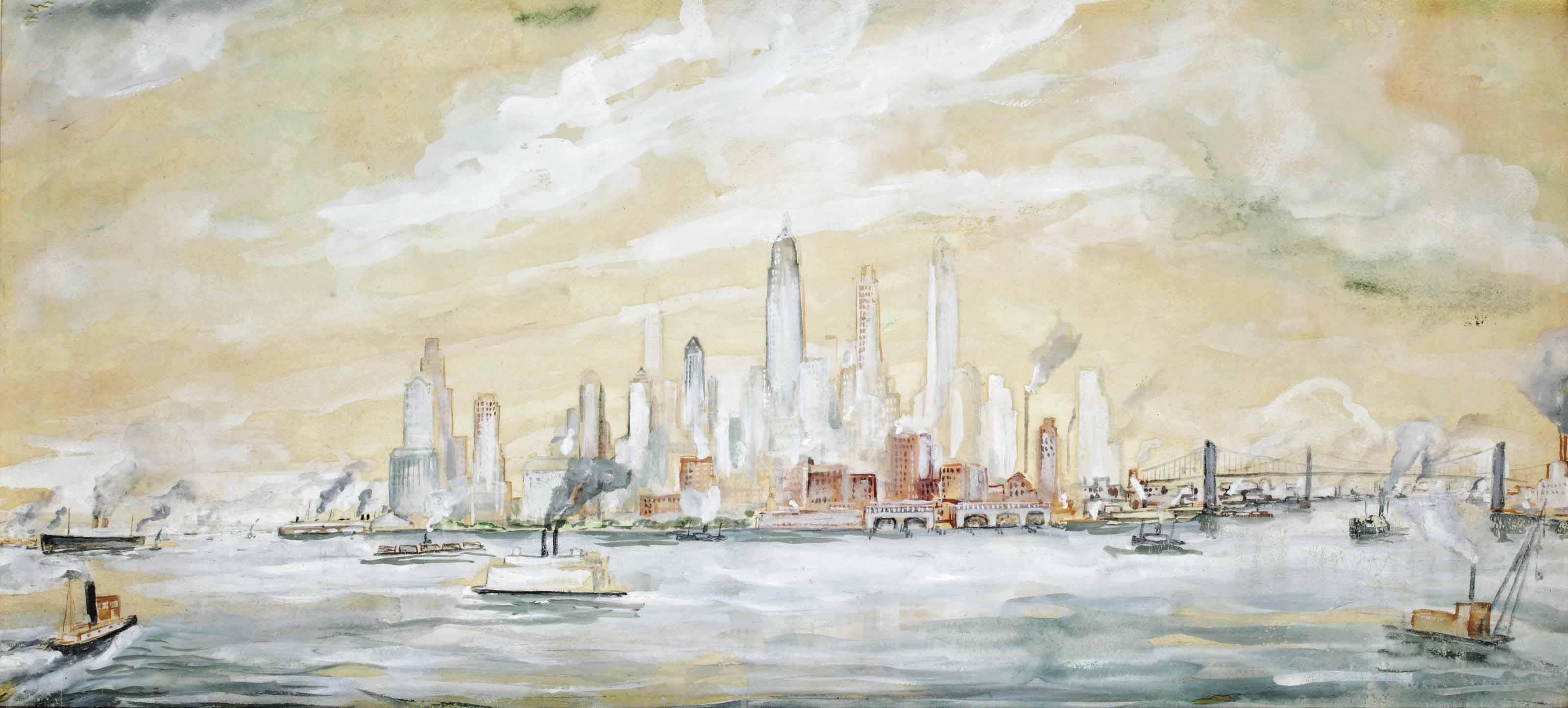 Adriaan Lubbers - New York Seen From Governors Island