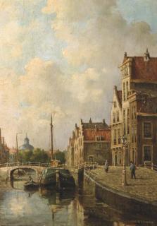 Adriaan Marinus Geyp - Canal In A Dutch Town