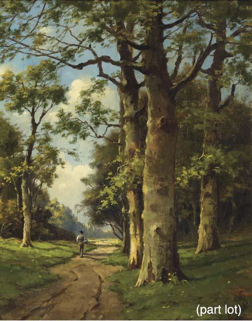 Adriaan Marinus Geyp - Seasons: a forest path in summer; and A forest path in autumn