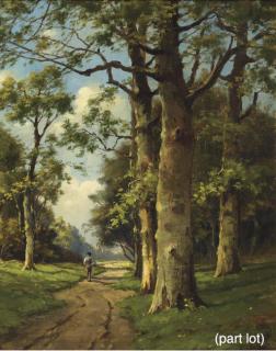 Adriaan Marinus Geyp - Seasons: a forest path in summer; and A forest path in autumn