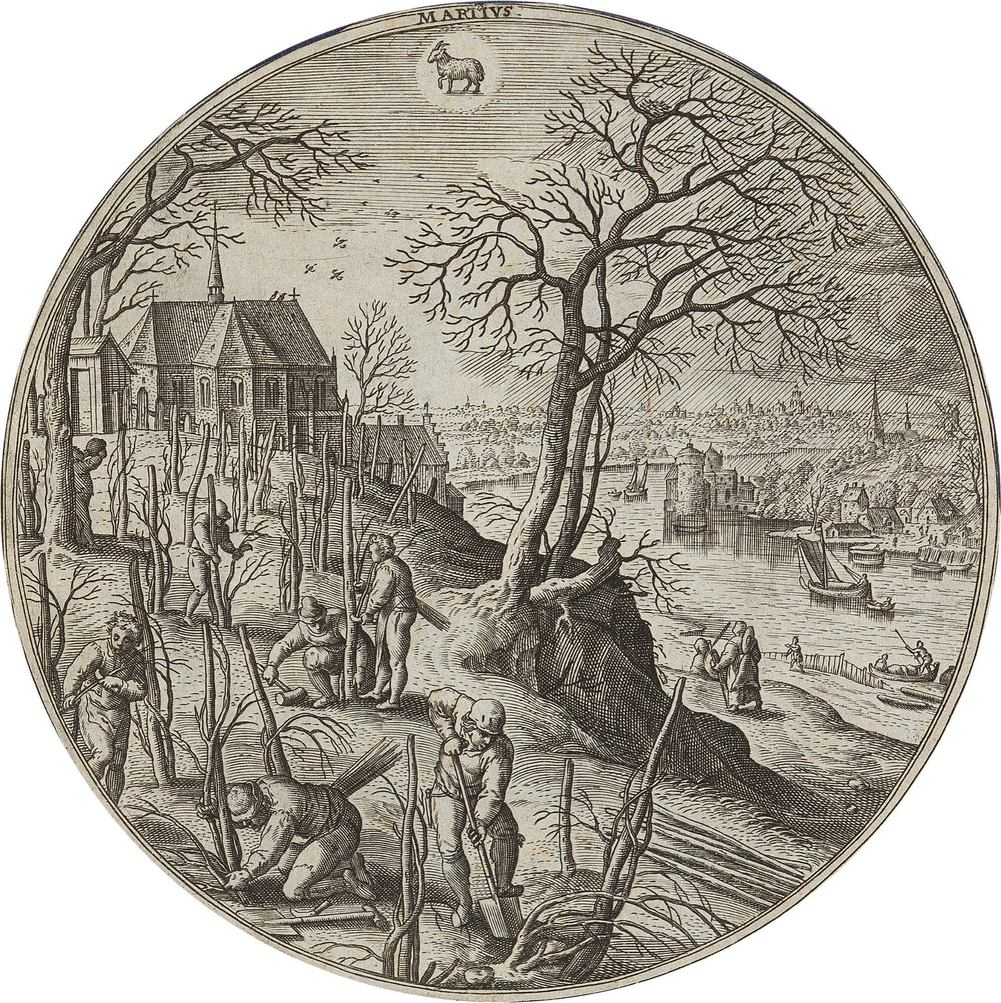 Adriaen Collaert - 4 Bll.: Die Monate März, Mai, Juli und November.