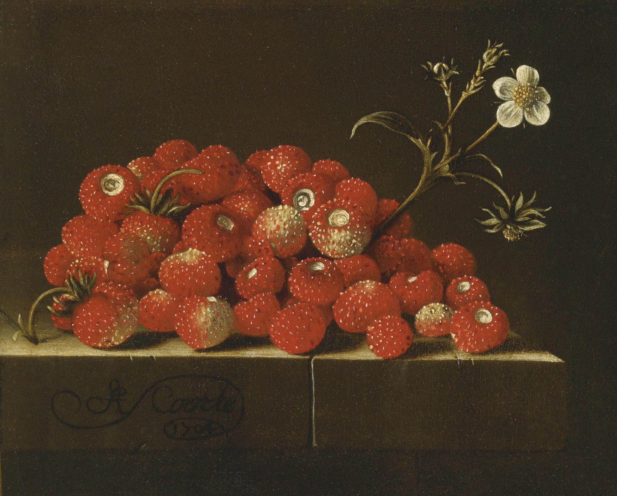 Adriaen Coorte - Wild Strawberries On A Ledge