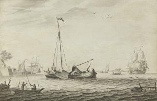 Adriaen Cornelisz. Van Der Salm - A Kaag And Other Vessels