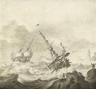 Adriaen Cornelisz. Van Der Salm - Shipping On A Stormy Sea