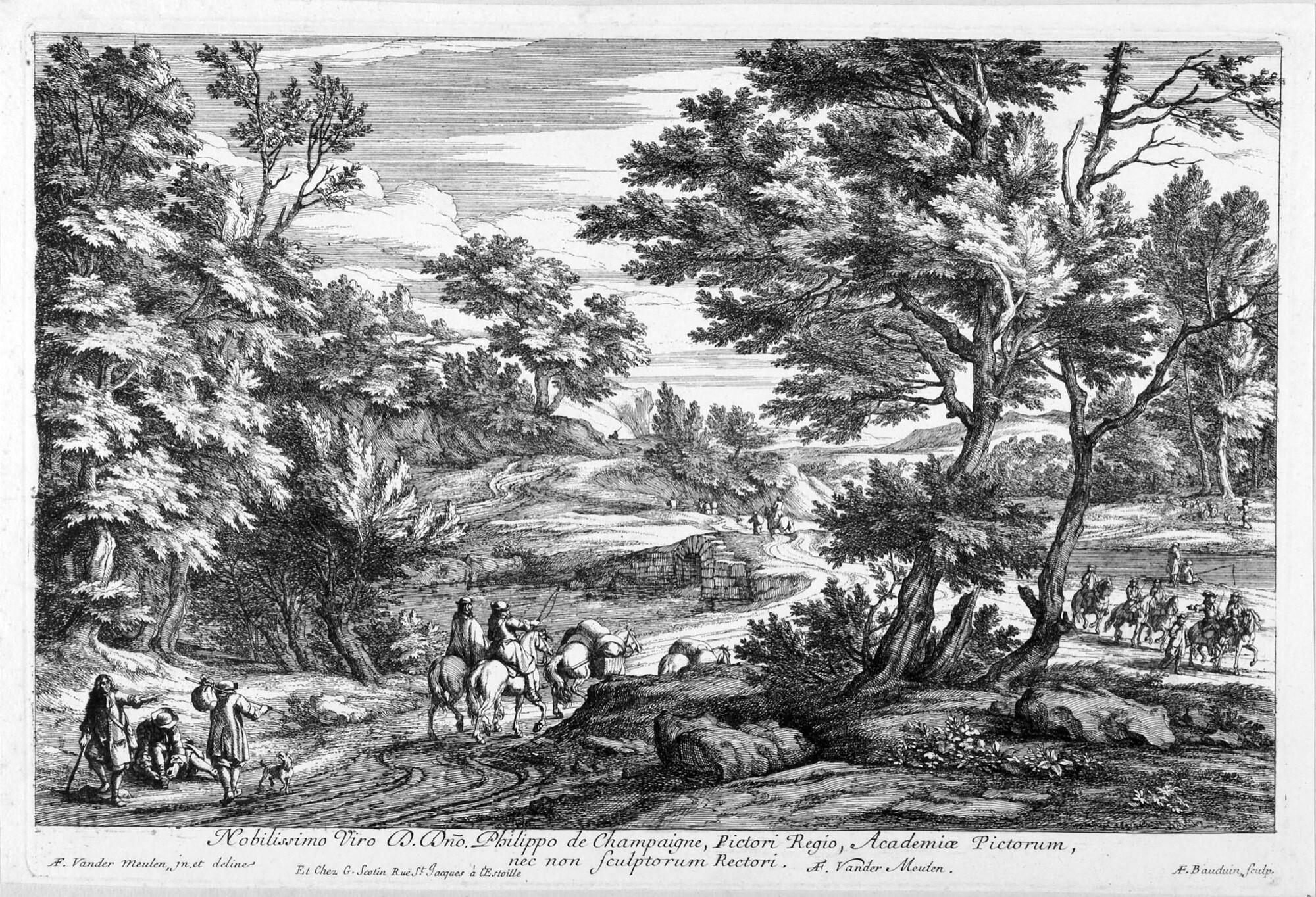 Adriaen Frans Boudewyns - 13 Bll.: Südliche Landschaften mit Figuren und Waldlandschaften.