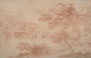 Adriaen Frans Boudewyns - Klassische italienische Flusslandschaft.