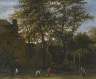 Adriaen Hendricksz. Verboom - Four Men Playing Skittles In A Garden, With Onlookers
