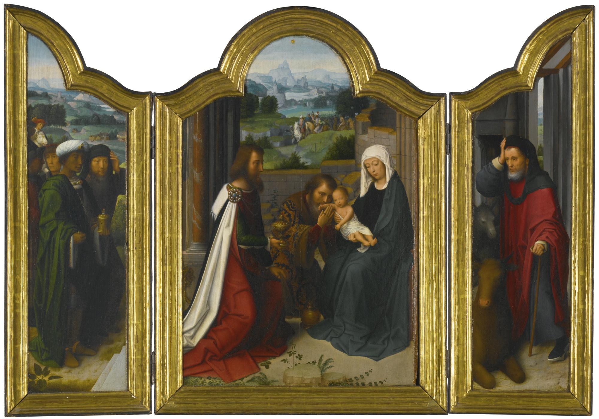 Adriaen Isenbrant - A Triptych: The Adoration Of The Magi