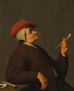 Adriaen Jansz. Van Ostade - A Seated Peasant Smoking A Pipe