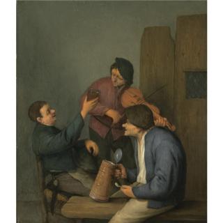 Adriaen Jansz. van Ostade - Three Peasants In An Interior