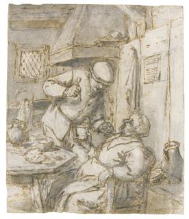 Adriaen Jansz Van Ostade - Two Peasants In An Interior