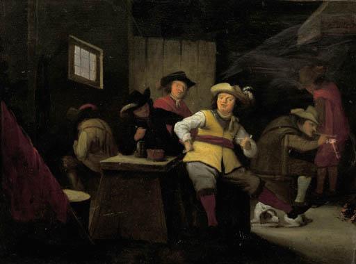 Adriaen Lucasz. Fonteyn - Officers smoking in a guardroom