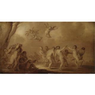 Adriaen Pietersz. van de Venne - An Allegory Of Spring With Putti Dancing