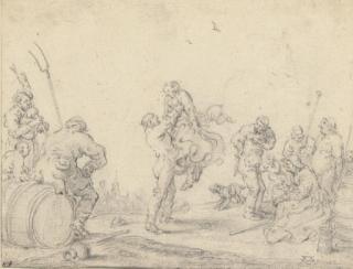 Adriaen Pietersz. Van De Venne - Peasants dancing, surrounded by musicians