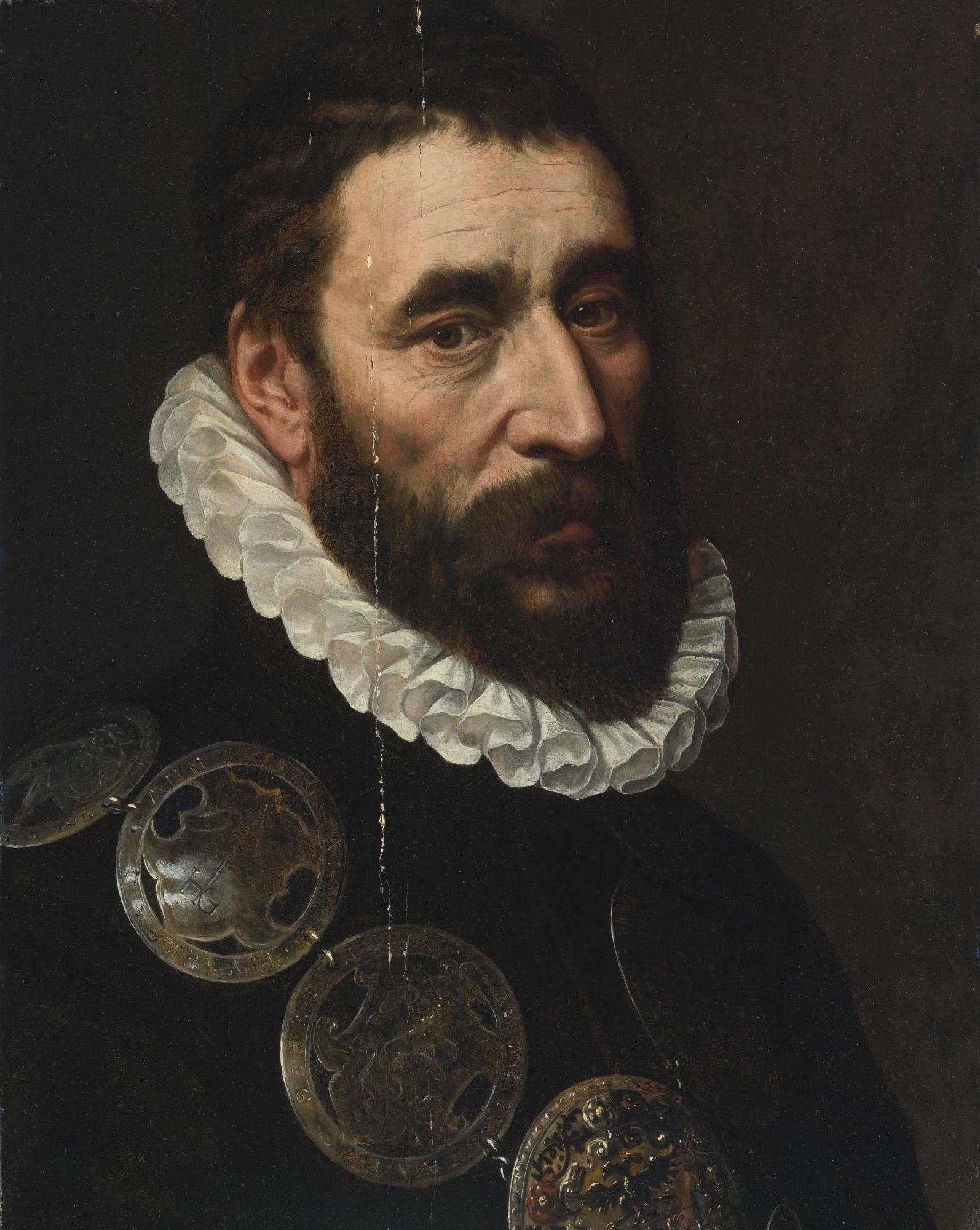 Adriaen Thomasz. Key - Portrait Of A Bearded Man, Bust Length, Wearing A Chain Of Guild Buckles