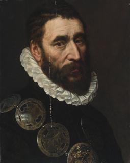 Adriaen Thomasz. Key - Portrait Of A Bearded Man, Bust Length, Wearing A Chain Of Guild Buckles