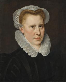 Adriaen Thomasz. Key - Portrait of a young lady, bust-length, in a white ruff and cap