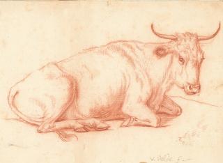 Adriaen van de Velde - 2 Bll.: Ruhende Kuh – Hundestudie