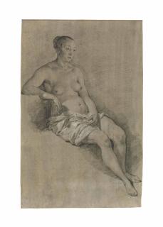 Adriaen van de Velde - A Seated Female Nude