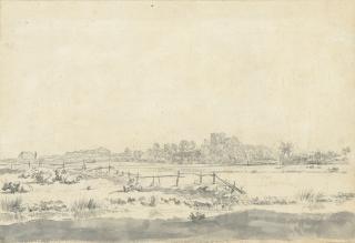 Adriaen Van De Velde - Cattle by a fence in a water meadow