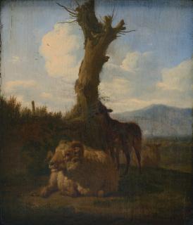 Adriaen Van De Velde - Italianate Landscape With A Ram, Other Sheep And A Dead Tree
