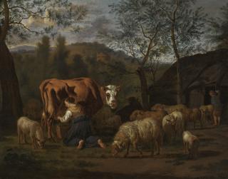 Adriaen Van De Velde - Milking Time