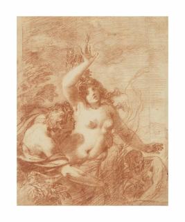 Adriaen Van Der Werff - Apollo and Daphne (recto); Fragmentary sketches (verso)