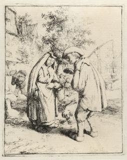 Adriaen van Ostade - Eine Frau und ein Mann im Gespräch