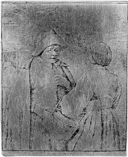 Adriaen Van Ostade - Man And Woman Conversing (B., Dut., God., Holl. 12)