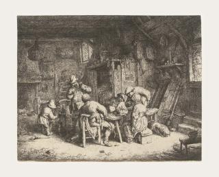 Adriaen van Ostade - The Breakfast (Bartsch, Hollstein, Godefroy 50)