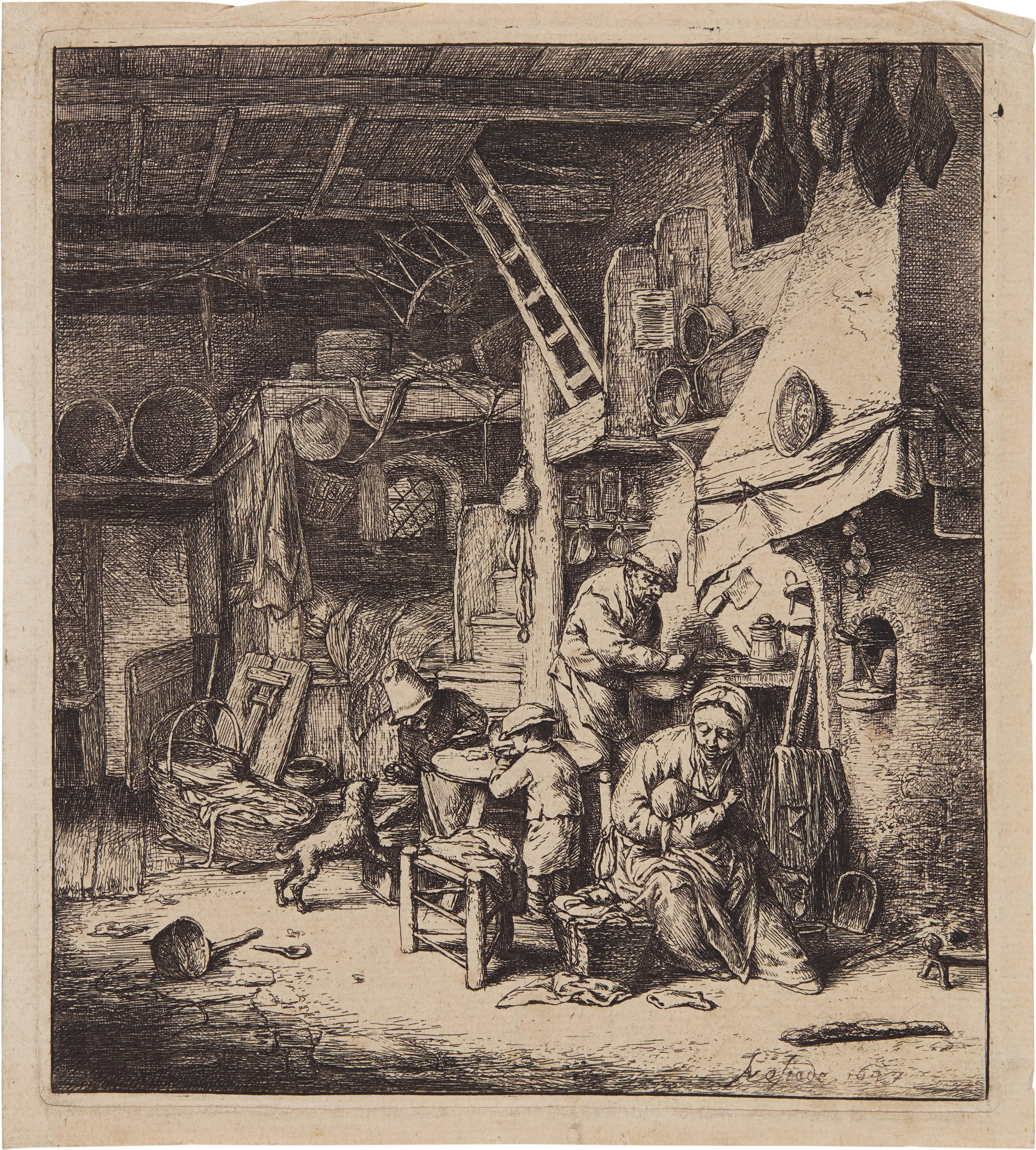 Adriaen van Ostade - The Family (Godefroy, Hollstein 46)