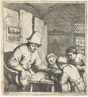 Adriaen Van Ostade - The Schoolmaster (B., Holl., Godefroy 17)