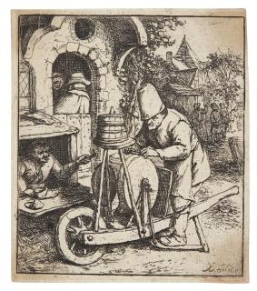 Adriaen Van Ostade - The Smoker; The Barn; The Woman Spinning; The Knife Grinder (Hollstein, Godefroy 5, 23, 31, 36)