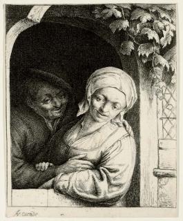 Adriaen van Ostade - Village Romance (Bartsch, Hollstein, Godefroy 11)