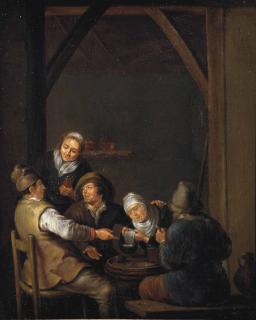 Adriaen Verdoel - Peasants Drinking In An Interior
