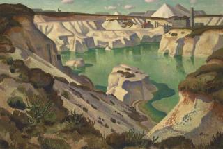 Adrian Allinson - The Derelict Clay Pit, Cornwall