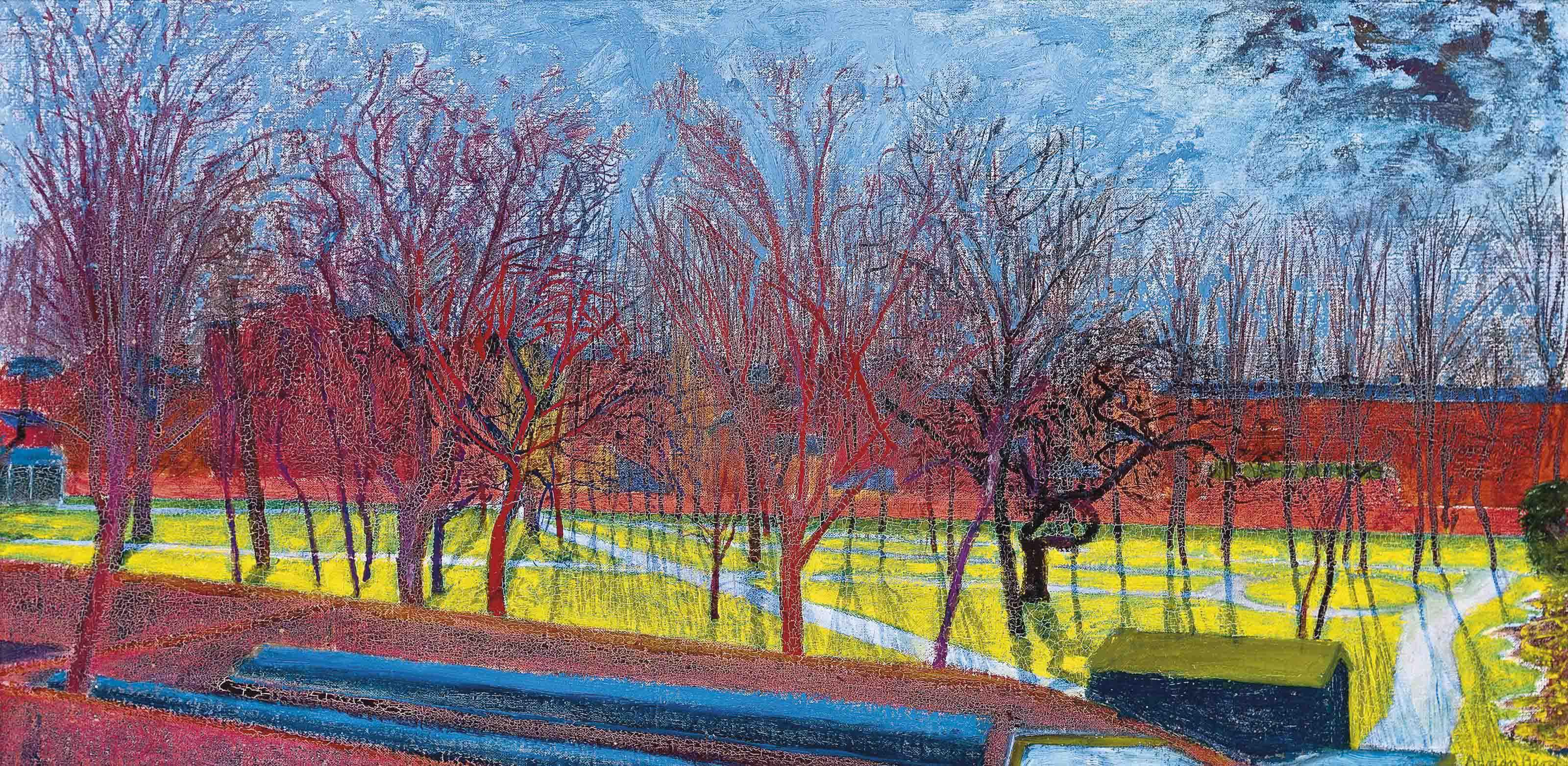 Adrian Berg, R.A. - St. Giles\' Churchyard, Camberwell, March 1977