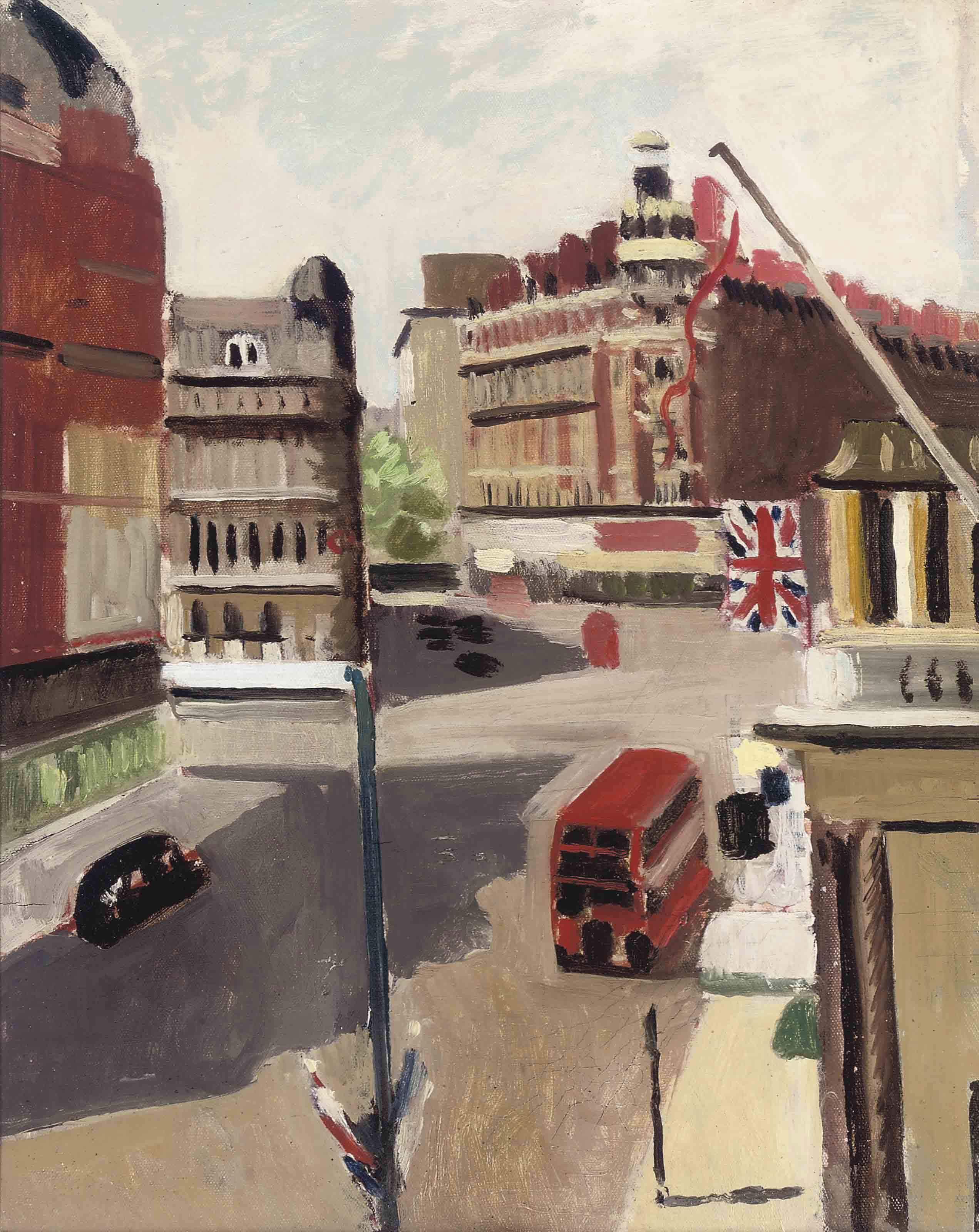 Adrian Daintrey - Knightsbridge from the Royal Thames Yacht Club