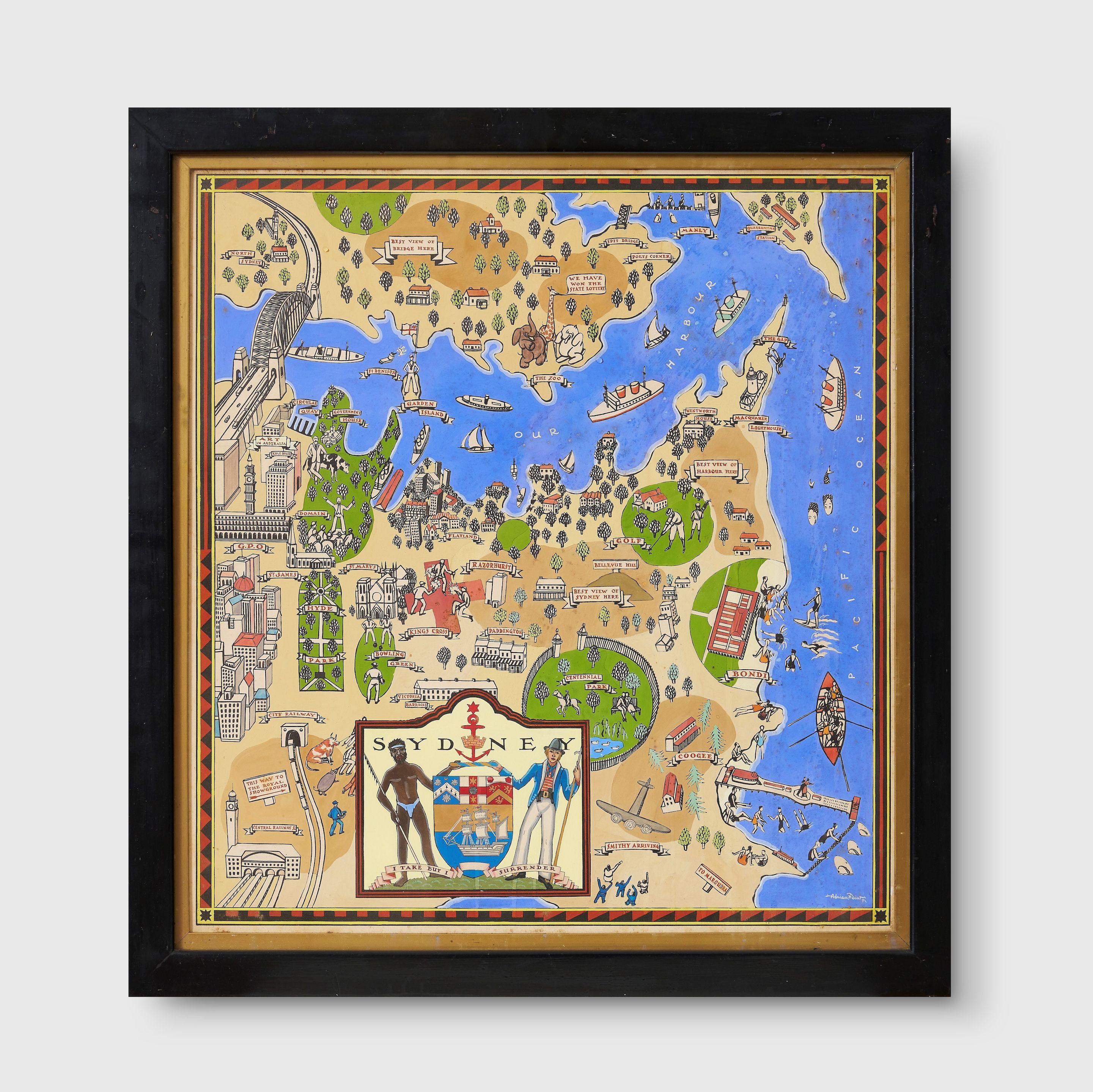 Adrian Feint - Decorative Map of Sydney, 1932