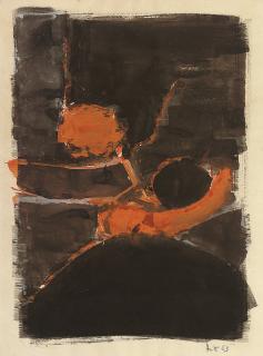 Adrian Heath - Black and Orange Composition