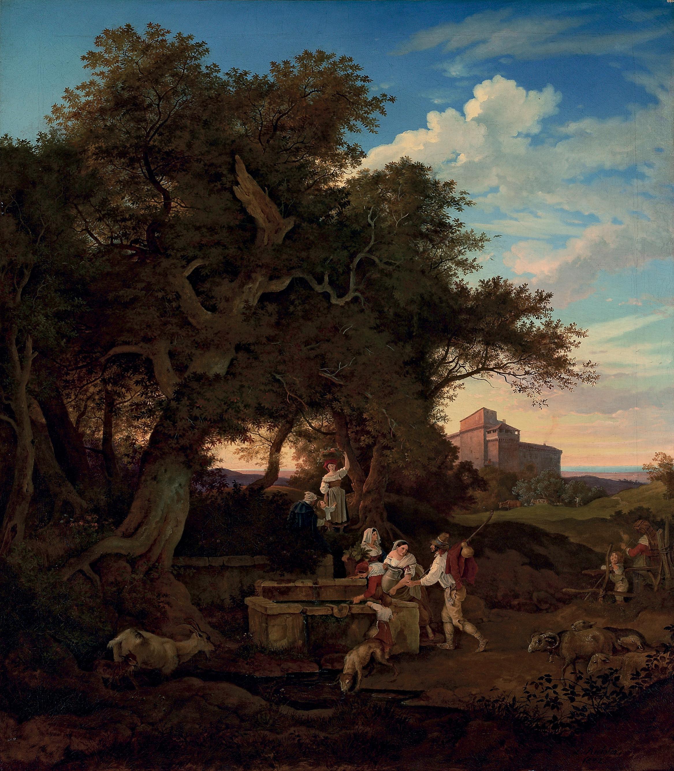 Adrian Ludwig Richter - Am Brunnen bei Grottaferrara