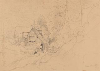 Adrian Ludwig Richter - Wassermühle im Kamnitzgrund.