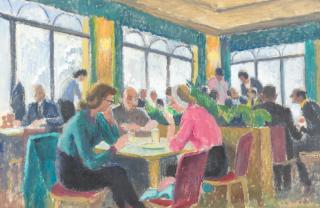 Adrian Paul Allinson - Figures in a Café
