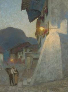 Adrian Scott Stokes, R.A. - Twilight at Gruyeres, Switzerland