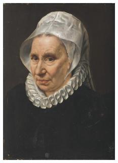 Adrian Thomasz. Key - Portrait de femme à la coiffe blanche ; Portrait d\'homme barbu