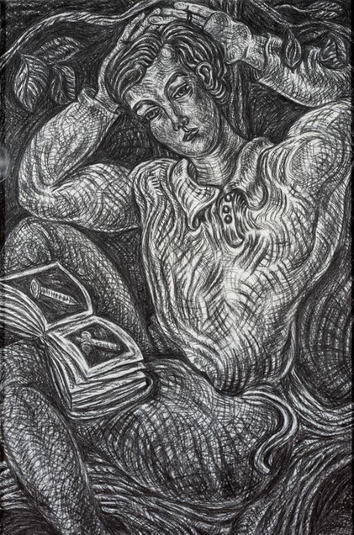 Adrian Wiszniewski - Boy holding a book