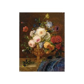 Adriana-Johanna Haanen - A Still Life With Flowers In A Golden Vase